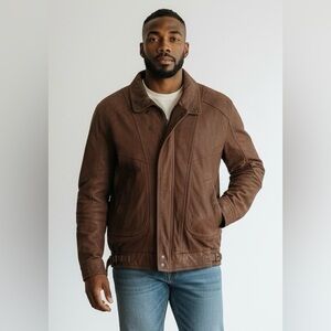 Wilsons Leather Dark Brown Bomber Jacket